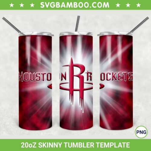 Houston Rockets 20oz Skinny Tumbler Template PNG, NBA Houston Rockets Tumbler Wrap PNG, NBA Basketball Team Tumbler Sublimation Design PNG Download