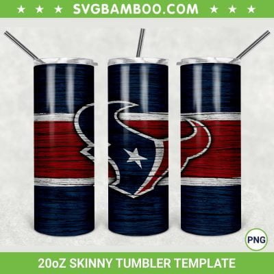Houston Texans 20oz Skinny Tumbler Template PNG, NFL Houston Texans Tumbler Wrap PNG, Football Logos Tumbler Sublimation Design PNG Download 
