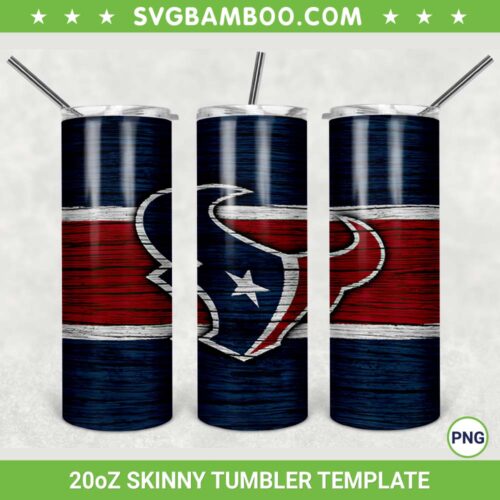 Houston Texans 20oz Skinny Tumbler Template PNG, NFL Houston Texans Tumbler Wrap PNG, Football Logos Tumbler Sublimation Design PNG Download 