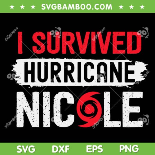 I Survived Hurricane Nicole SVG, Hurricane Nicole Survivor 2022 SVG, Tropical Storm Nicole SVG DXF EPS PNG