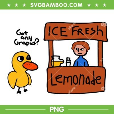 Ice Fresh Lemonade Duck PNG, Got Any Grapes Duck PNG, Funny Duck Lemonade Stand PNG