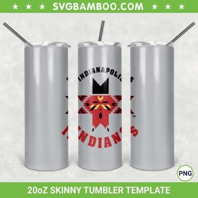 Indianapolis Indians 20oz Skinny Tumbler Template PNG, Indians Baseball Tumbler Wrap PNG, MLB Baseball Tumbler Sublimation Design PNG Download