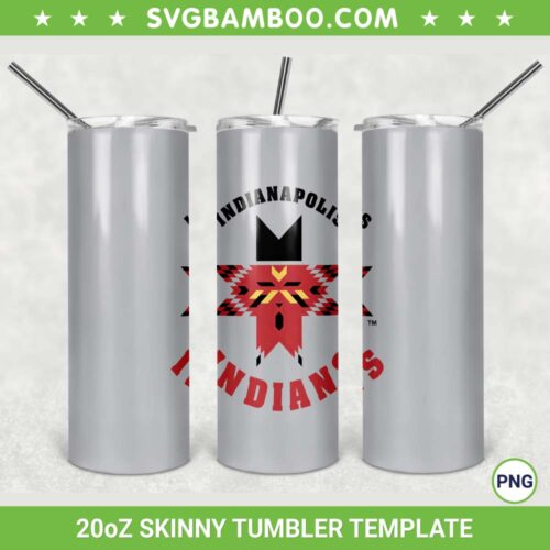 Indianapolis Indians 20oz Skinny Tumbler Template PNG, Indians Baseball Tumbler Wrap PNG, MLB Baseball Tumbler Sublimation Design PNG Download