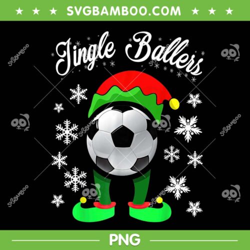 Jingle Ballers Christmas Soccer PNG, Christmas Football Elf PNG, Christmas Elf Santa Hat PNG