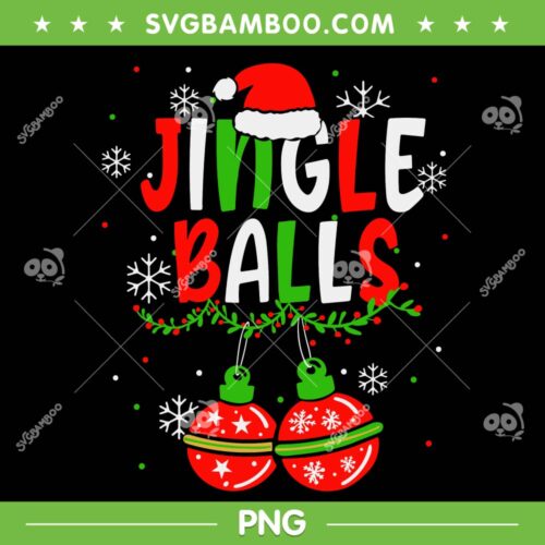 Jingle Balls Tinsel Tits PNG, Funny Couple Chestnuts PNG, Xmas Jingle Balls Santa Hat PNG