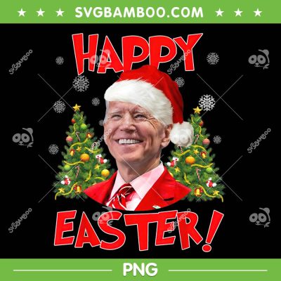 Joe Biden Happy Easter Ugly Christmas Confused PNG, Funny Biden Santa Hat PNG, Christmas Biden Easter PNG