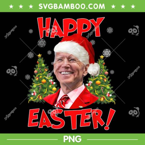Joe Biden Happy Easter Ugly Christmas Confused PNG, Funny Biden Santa Hat PNG, Christmas Biden Easter PNG