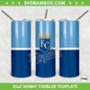 Kansas City Royals 20oz Skinny Tumbler Template PNG, MLB Kansas City Royals Tumbler Wrap PNG, Sports Tumbler Sublimation Design PNG Download