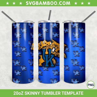 Kentucky Baseball 20oz Skinny Tumbler Template PNG, Kentucky Wildcats Tumbler Wrap PNG, Baseball Tumbler Sublimation Design PNG Download