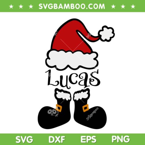 Kids Christmas SVG, Santa Split Santa Boy SVG, Lucas Xmas Boy Santa Hat SVG DXF EPS PNG