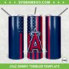 Los Angeles Angels 20oz Skinny Tumbler Template PNG, MLB Logo Los Angeles Angels Tumbler Wrap PNG, Sports Logos Tumbler Sublimation Design PNG Download