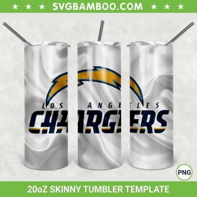 Los Angeles Chargers 20oz Skinny Tumbler Template PNG, Los Angeles Chargers Logo Tumbler Wrap PNG, Football Sports Tumbler Sublimation Design PNG Download   