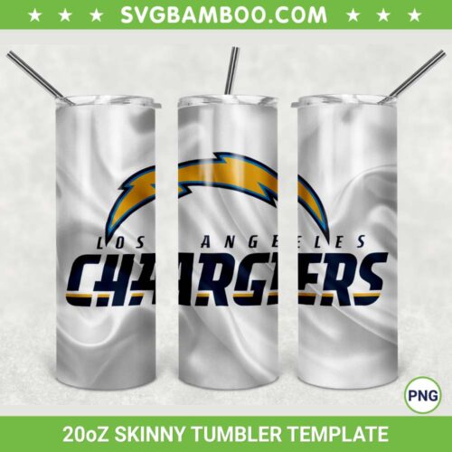 Los Angeles Chargers 20oz Skinny Tumbler Template PNG, Los Angeles Chargers Logo Tumbler Wrap PNG, Football Sports Tumbler Sublimation Design PNG Download   