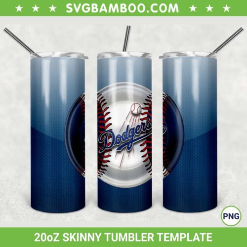 Los Angeles Dodgers 20oz Skinny Tumbler Template PNG, MLB Los Angeles Dodgers Tumbler Wrap PNG, Baseball Sports Tumbler Sublimation Design PNG Download