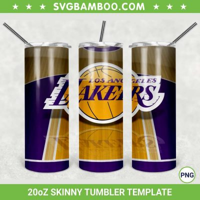 Los Angeles Lakers 20oz Skinny Tumbler Template PNG, Los Angeles Lakers Logo Tumbler Wrap PNG, Lakers NBA Team Logo Tumbler Sublimation Design PNG Download
