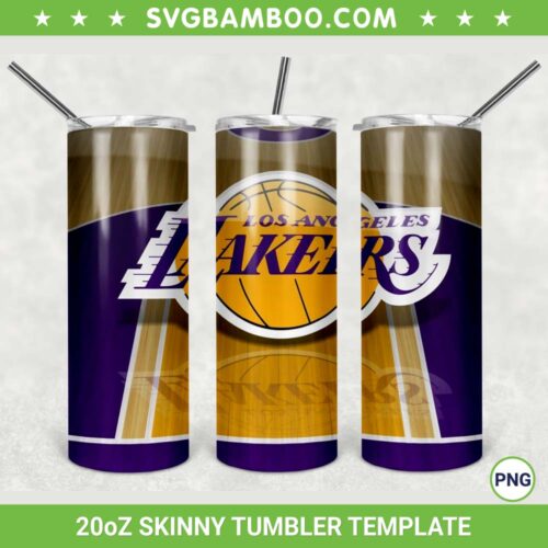 Los Angeles Lakers 20oz Skinny Tumbler Template PNG, Los Angeles Lakers Logo Tumbler Wrap PNG, Lakers NBA Team Logo Tumbler Sublimation Design PNG Download