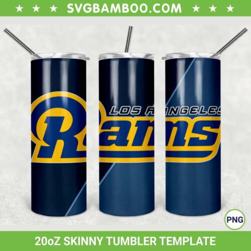 Los Angeles Rams 20oz Skinny Tumbler Template PNG, Los Angeles Rams Football Tumbler Wrap PNG, NFL Football Tumbler Sublimation Design PNG Download   