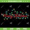Merry Christmas Lights SVG, Merry Christmas Writing Decoration SVG, Christmas Lights Ornament SVG DXF EPS PNG