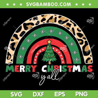 Merry Christmas Rainbow Leopard SVG, Christmas Tree Rainbow SVG, Merry Christmas Y'all SVG DXF EPS PNG Merry Christmas Rainbow Leopard SVG, Christmas Tree Rainbow SVG, Merry Christmas Y'all SVG DXF EPS PNG