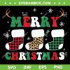 Merry Christmas Socks Leopard SVG, Merry Christmas Socks Red Plaid SVG, Merry Christmas Socks Green Plaid SVG DXF EPS PNG
