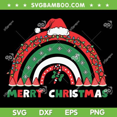 Merry Christmas Watermelon Rainbow SVG, Merry Christmas Rainbow Santa Hat SVG, Merry Christmas Lights Rainbow SVG DXF EPS PNG Merry Christmas Watermelon Rainbow SVG, Merry Christmas Rainbow Santa Hat SVG, Merry Christmas Lights Rainbow SVG DXF EPS PNG