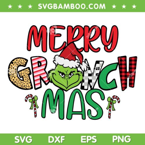 Merry Grinchmas SVG, Grinch Christmas SVG, Grinch Face SVG, Merry Christmas SVG DXF EPS PNG