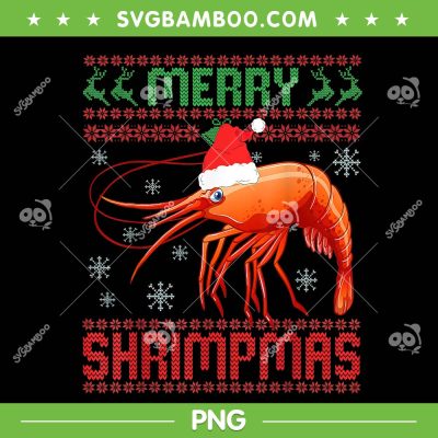 Merry Shrimpmas PNG, Funny Shrimp Ugly Christmas PNG, Shrimpmas Christmas PNG