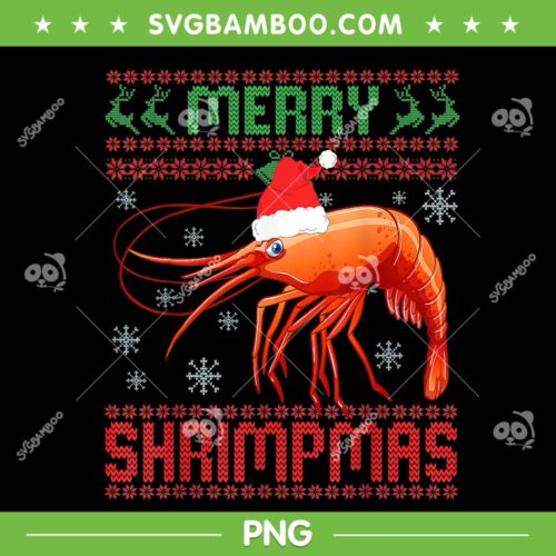 Merry Shrimpmas PNG, Funny Shrimp Ugly Christmas PNG, Shrimpmas Christmas PNG