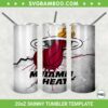 Miami Heat 20oz Skinny Tumbler Template PNG, Miami Heat Basketball Tumbler Wrap PNG, NBA Logo Tumbler Sublimation Design PNG Download