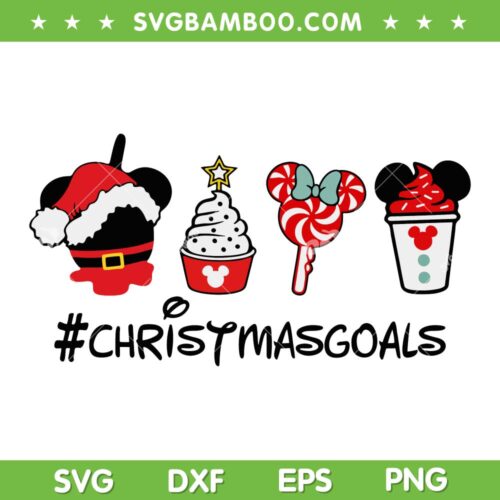 Snacks Christmas Goals SVG, Mickey Christmas Snacks SVG, Christmas Mickey SVG DXF EPS PNG