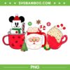 Mickey Mouse Santa Coffee PNG, Santa Mouse Christmas Mug PNG, Christmas Mug Mickey Mouse PNG