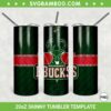 Milwaukee Bucks 20oz Skinny Tumbler Template PNG, NBA Milwaukee Bucks Tumbler Wrap PNG, Basketball Team Tumbler Sublimation Design PNG Download