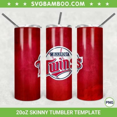 Minnesota Twins 20oz Skinny Tumbler Template PNG, MLB Minnesota Twins Tumbler Wrap PNG, Twins Baseball Tumbler Sublimation Design PNG Download
