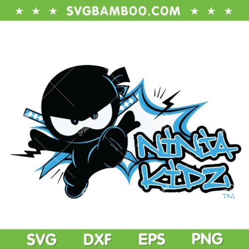 Ninja Kidz SVG, Kids Boy Ninja For TV Kidz SVG, 2022 New Ninja Kids Pose SVG DXF EPS PNG