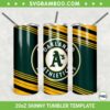 Oakland Athletics 20oz Skinny Tumbler Template PNG, MLB Oakland Athletics Tumbler Wrap PNG, MLB Baseball Team Tumbler Sublimation Design PNG Download