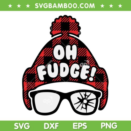Oh Fudge Buffalo Plaid SVG, Oh Fudge Hat Red Plaid SVG, Broken Sunglasses Oh Fudge SVG DXF EPS PNG