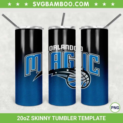 Orlando Magic 20oz Skinny Tumbler Template PNG, Orlando Magic NBA Tumbler Wrap PNG, Sports Logo Tumbler Sublimation Design PNG Download