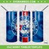 Philadelphia 76ers 20oz Skinny Tumbler Template PNG, NBA Philadelphia 76ers Tumbler Wrap PNG, Sport Tumbler Sublimation Design PNG Download
