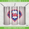 Philadelphia Phillies 20oz Skinny Tumbler Template PNG, MLB Philadelphia Phillies Tumbler Wrap PNG, Baseball Team Tumbler Sublimation Design PNG Download