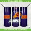 Phoenix Suns 20oz Skinny Tumbler Template PNG, Phoenix Suns Logo Tumbler Wrap PNG, NBA Basketball Tumbler Sublimation Design PNG Download
