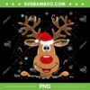 Rudolph Red Nose Reindeer PNG, Christmas Rudolph Red Nose PNG, Christmas Funny Reindeer PNG