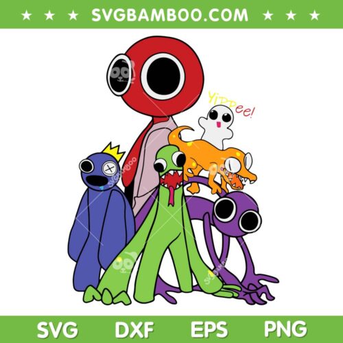 Rainbow Friends Premium SVG, Alien Roblox Rainbow Friends SVG, Colorful Rainbow Friends SVG DXF EPS PNG