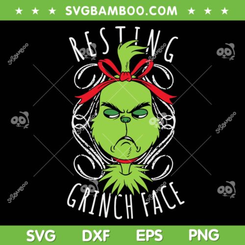 Resting Grinch Face Classic SVG, Grinch Wicked Face SVG, Grinch Resting Face SVG DXF EPS PNG