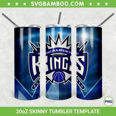 Sacramento Kings 20oz Skinny Tumbler Template PNG, Sacramento Kings Logo Tumbler Wrap PNG, NBA Sports Tumbler Sublimation Design PNG Download