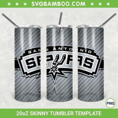 San Antonio Spurs 20oz Skinny Tumbler Template PNG, San Antonio Spurs Logo Tumbler Wrap PNG, NBA Basketball Team Tumbler Sublimation Design PNG Download