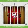 San Francisco 49ers 20oz Skinny Tumbler Template PNG, NFL San Francisco 49ers Tumbler Wrap PNG, American Football Tumbler Sublimation Design PNG Download