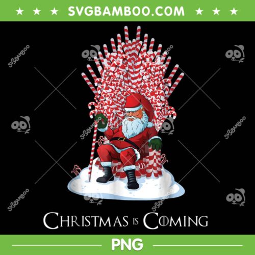 Santa Candy Cane Throne PNG, Santa Christmas Is Coming PNG, Christmas Santa Claus PNG