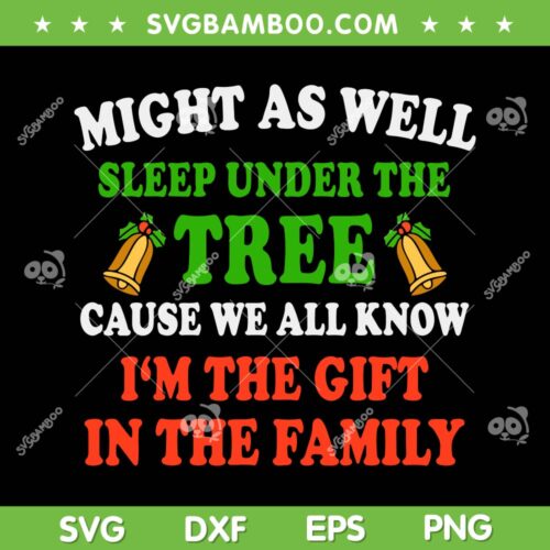 Might As Well Sleep Under The Tree SVG, Cause We All Know Im The Gift For Family SVG, Gift For Girls Boy SVG DXF EPS PNGs SVG