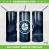 Seattle Mariners 20oz Skinny Tumbler Template PNG, MLB Seattle Mariners Tumbler Wrap PNG, Sports Logo Tumbler Sublimation Design PNG Download