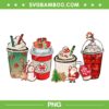 Snow Christmas Coffee PNG, Peppermint Iced Latte Snowman Sweets PNG, Hot Coffee Latte Christmas PNG